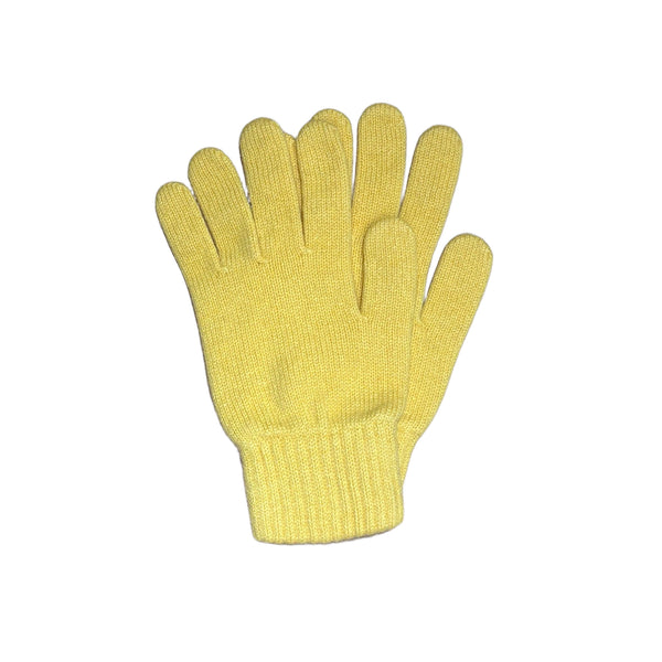 メンズ カシミヤプレーンニットグローブ_K03 (イエロー)