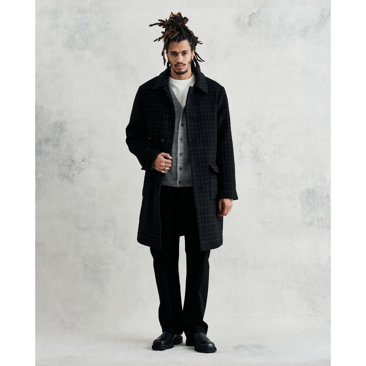 アルバンカーディガン モヘア (GREY MARL) KNT-ALB-BLO-GRM ワックスロンドンwax london