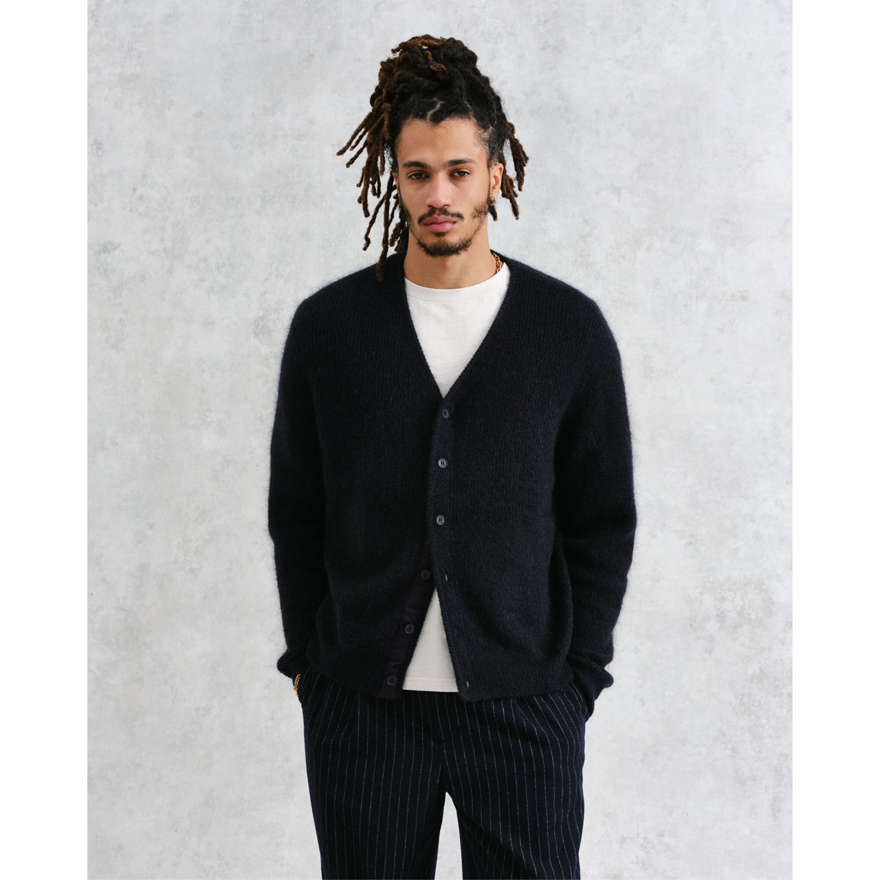 アルバンカーディガン モヘア (NAVY)