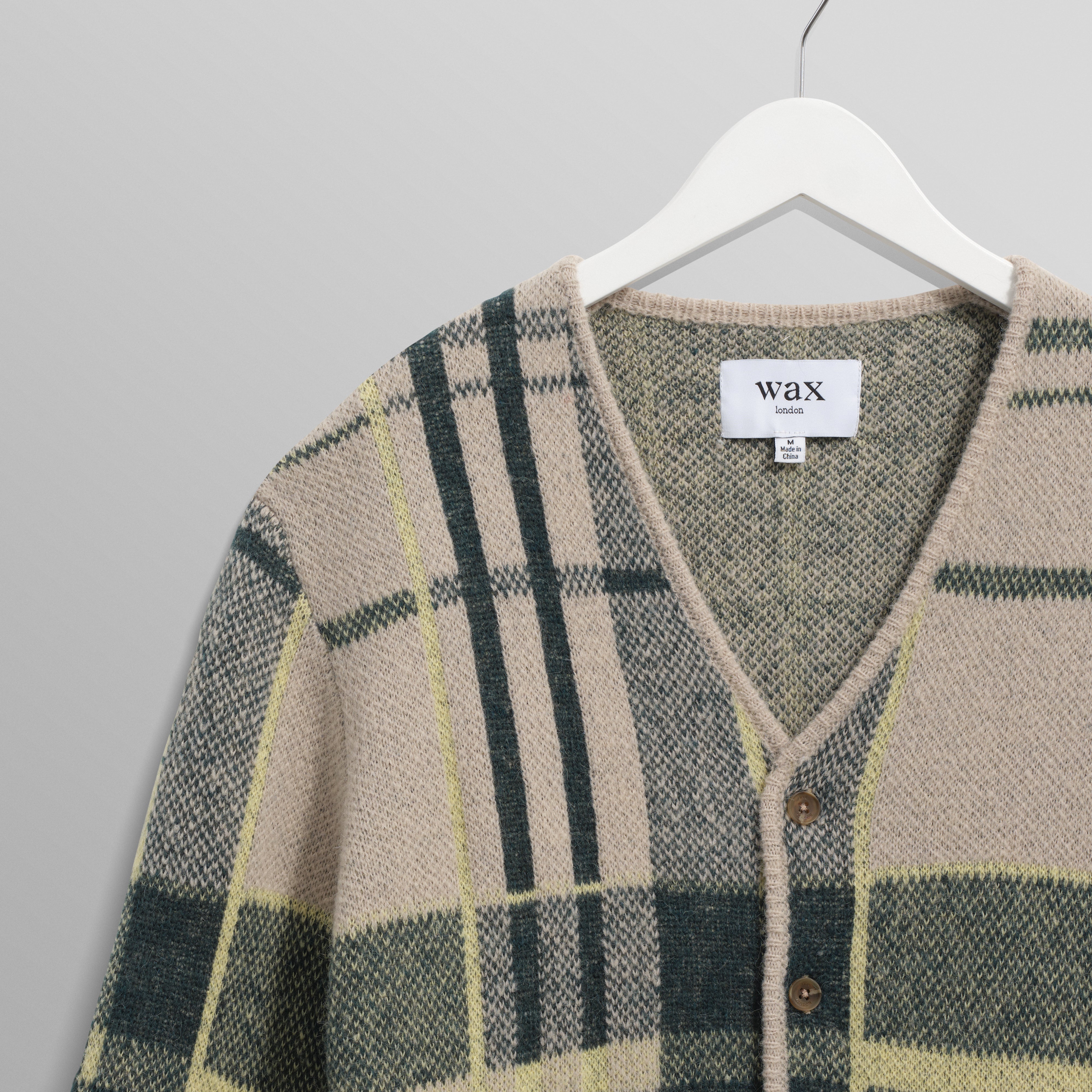 アルバンカーディガン PLAID CHECK (NATURAL/GREEN)