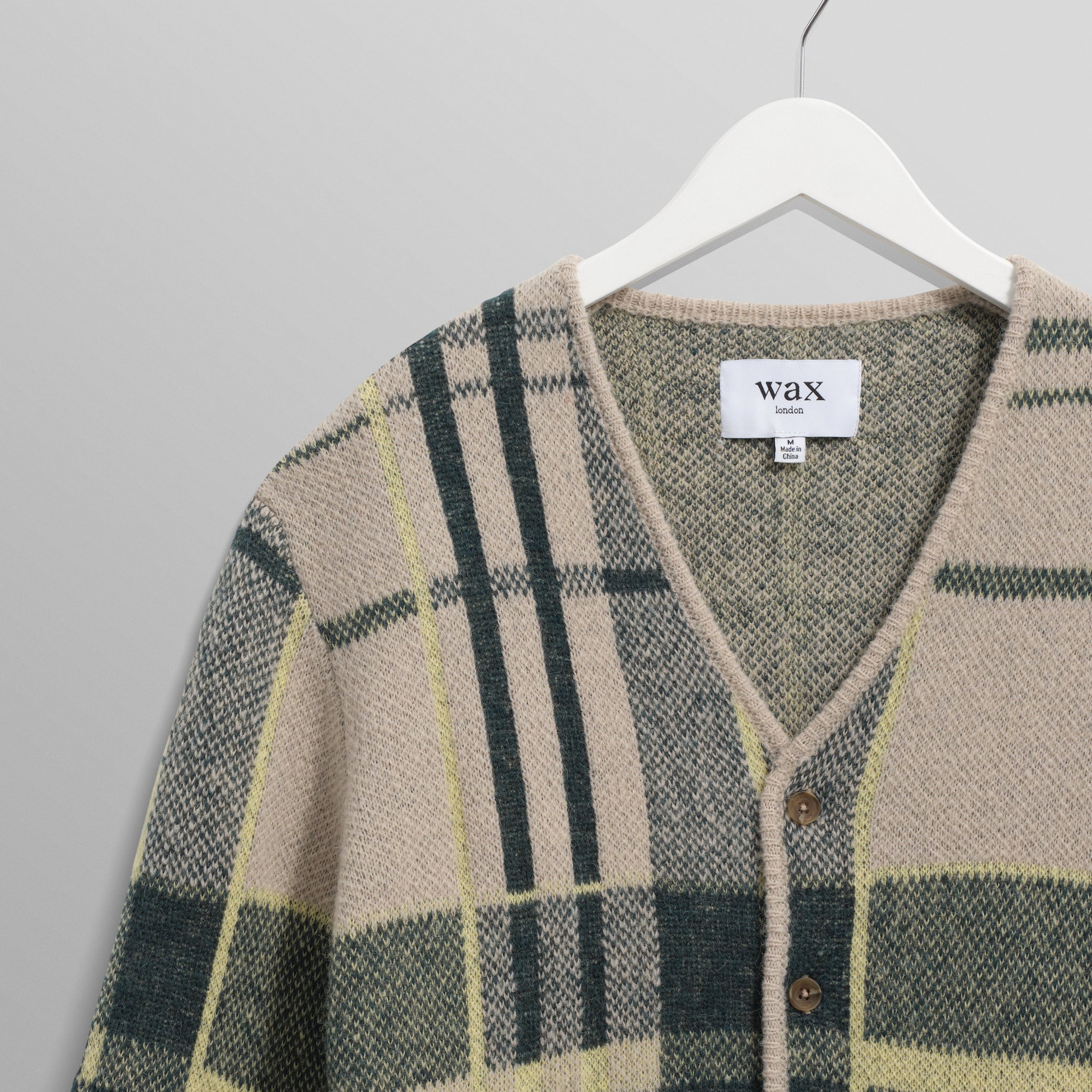 アルバンカーディガン PLAID CHECK (NATURAL/GREEN)