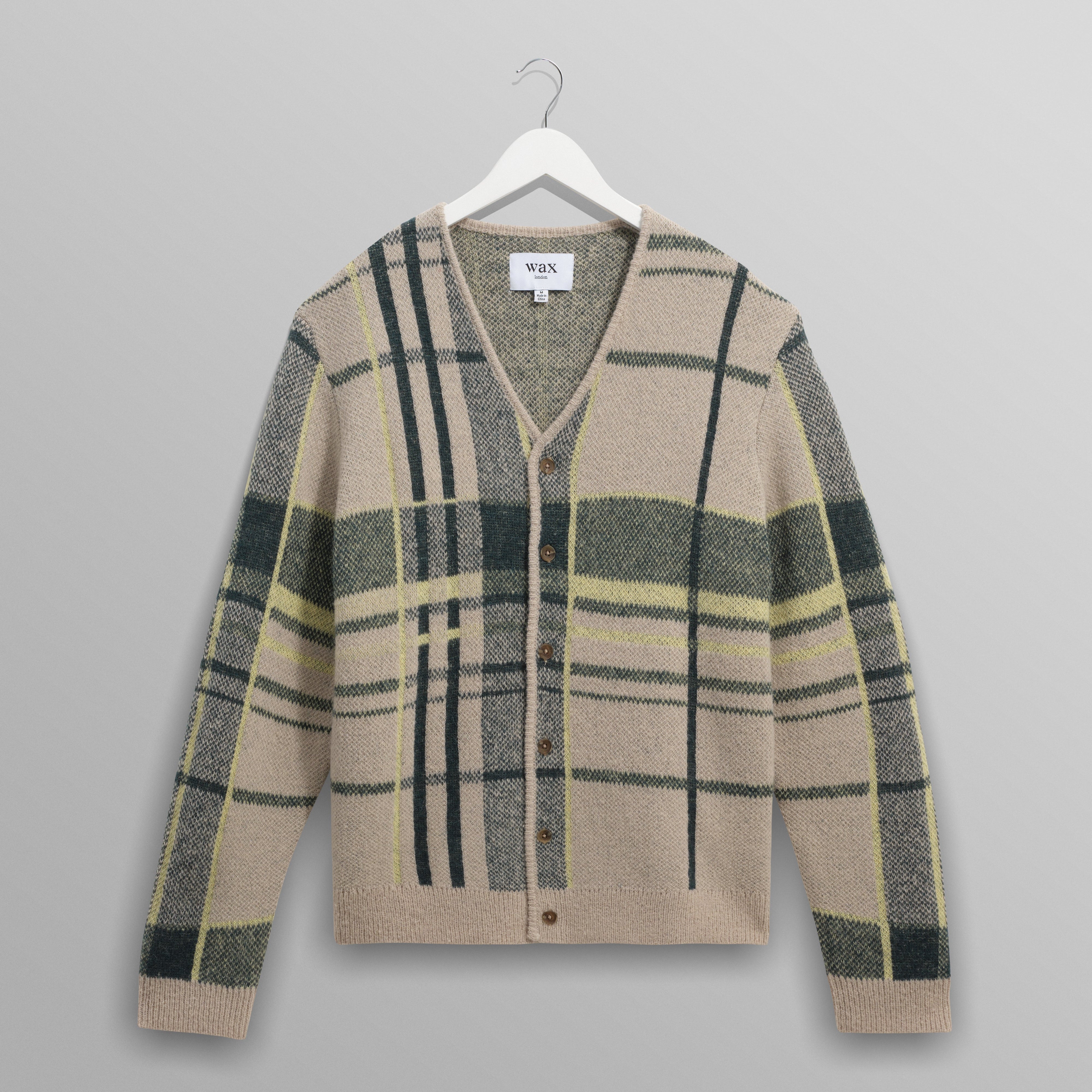 アルバンカーディガン PLAID CHECK (NATURAL/GREEN)