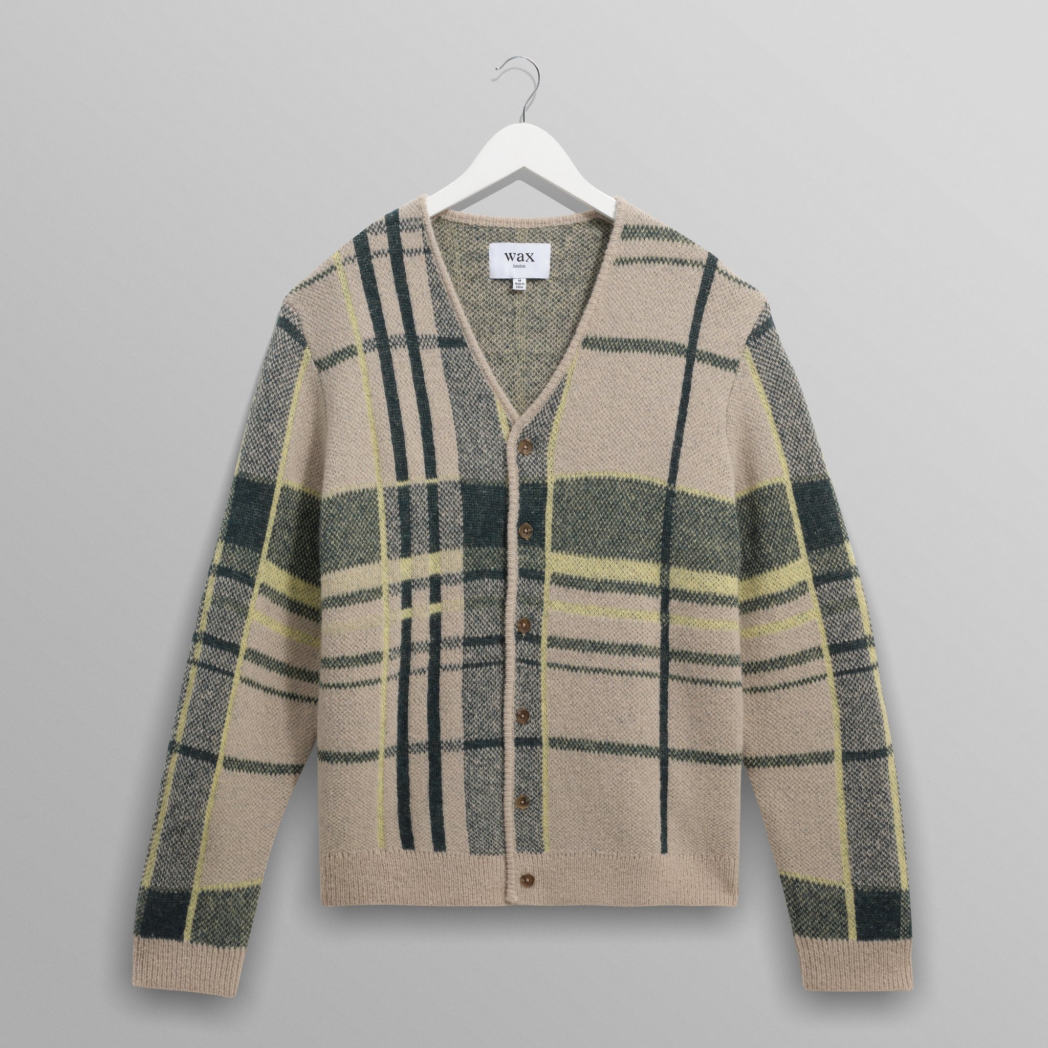 アルバンカーディガン PLAID CHECK (NATURAL/GREEN)