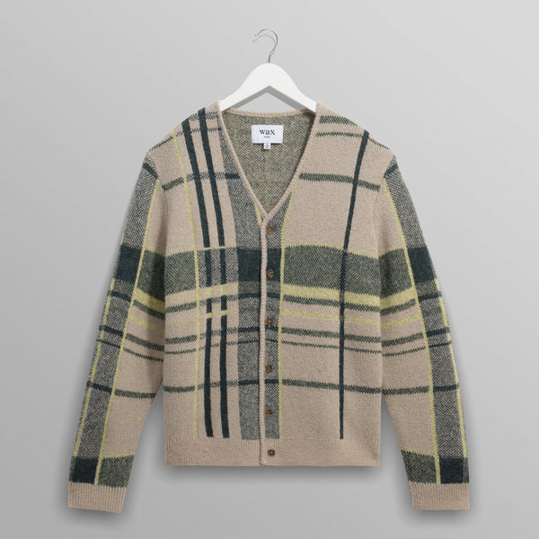 アルバンカーディガン PLAID CHECK (NATURAL/GREEN)