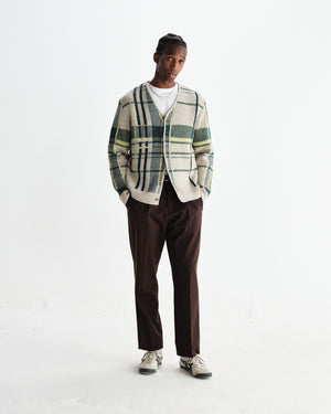 アルバンカーディガン PLAID CHECK (NATURAL/GREEN)
