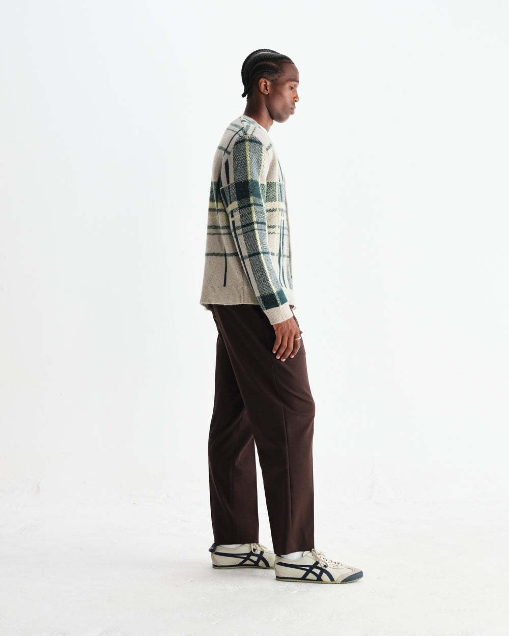 アルバンカーディガン PLAID CHECK (NATURAL/GREEN)