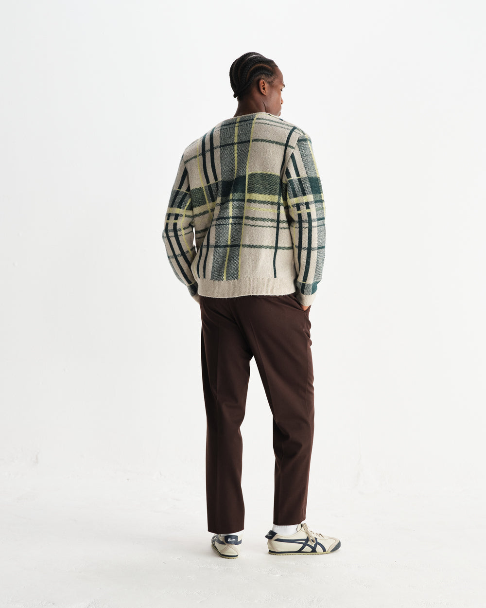 アルバンカーディガン PLAID CHECK (NATURAL/GREEN)
