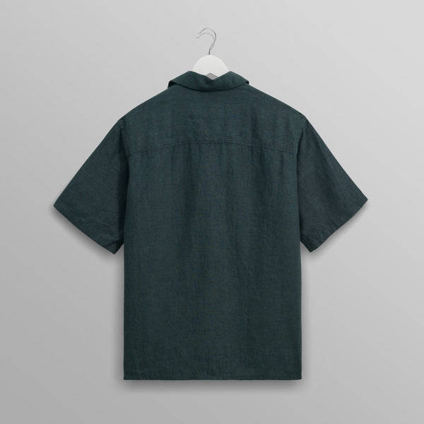 【予約】バートレットシャツ TWO TONE LINEN (DARK-GREEN)