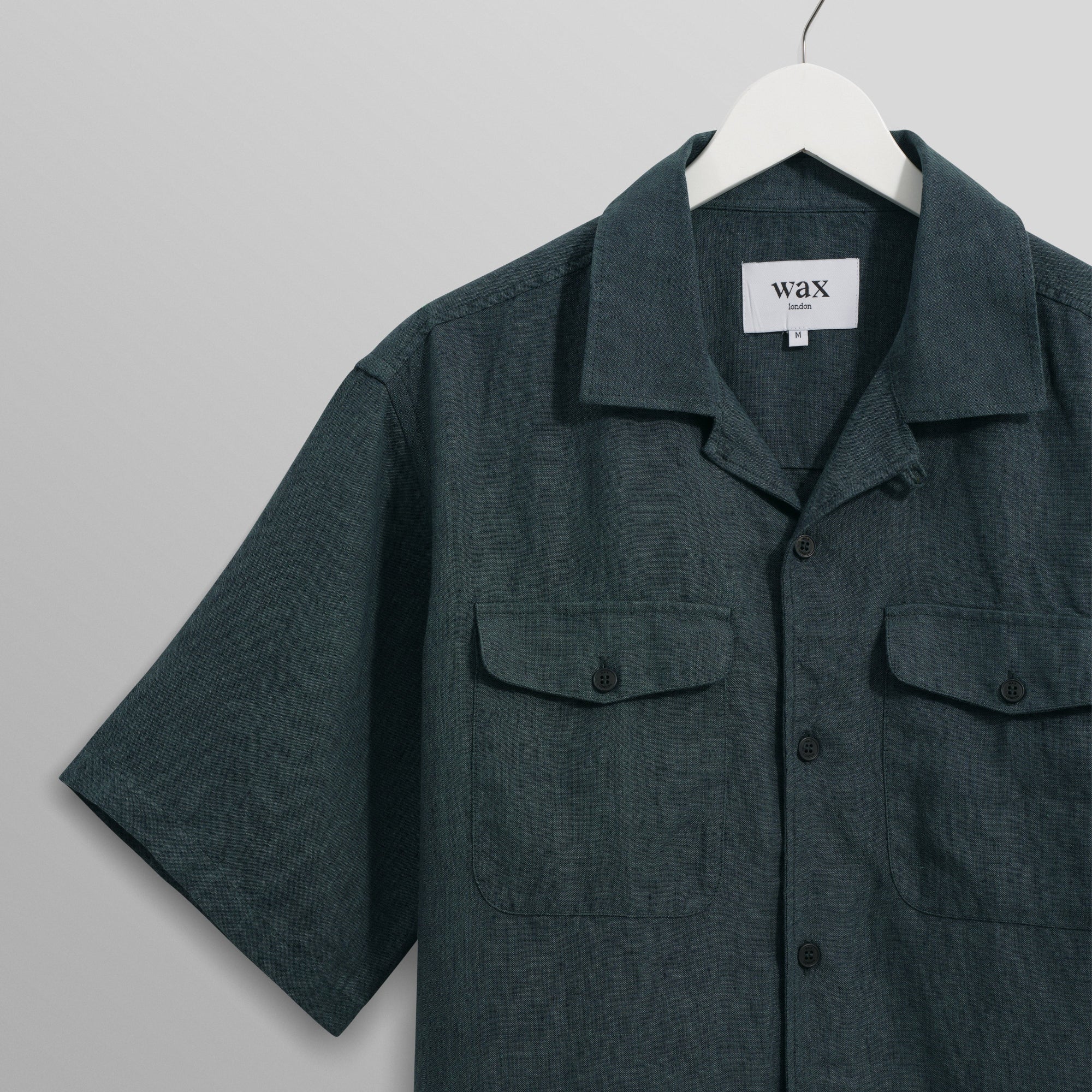 バートレットシャツ TWO TONE LINEN (DARK-GREEN)
