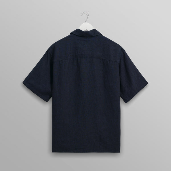 【予約】バートレットシャツ TWO TONE LINEN (NAVY)