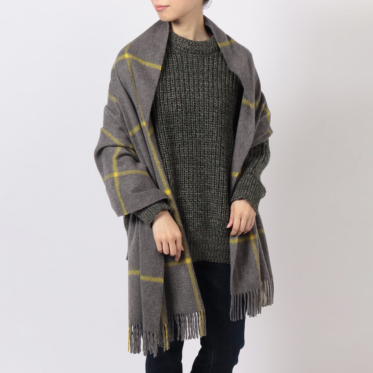 Joshua Ellis（ジョシュアエリス）カシミヤストール ウィンドウペイン70×190　CPG51176