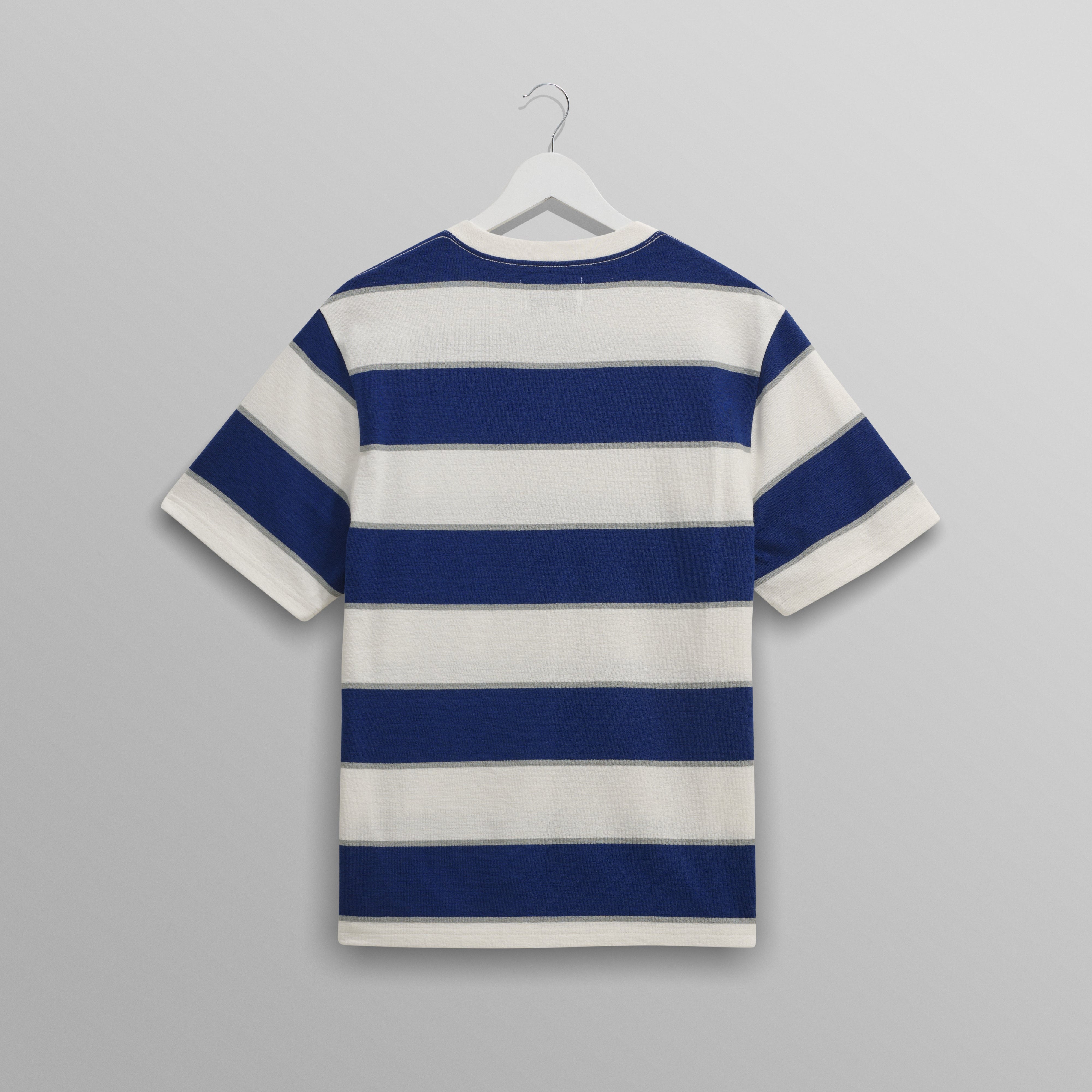 ディーンショートスリーブTシャツ BLOCK STRIPE (BLUE/ECRU)