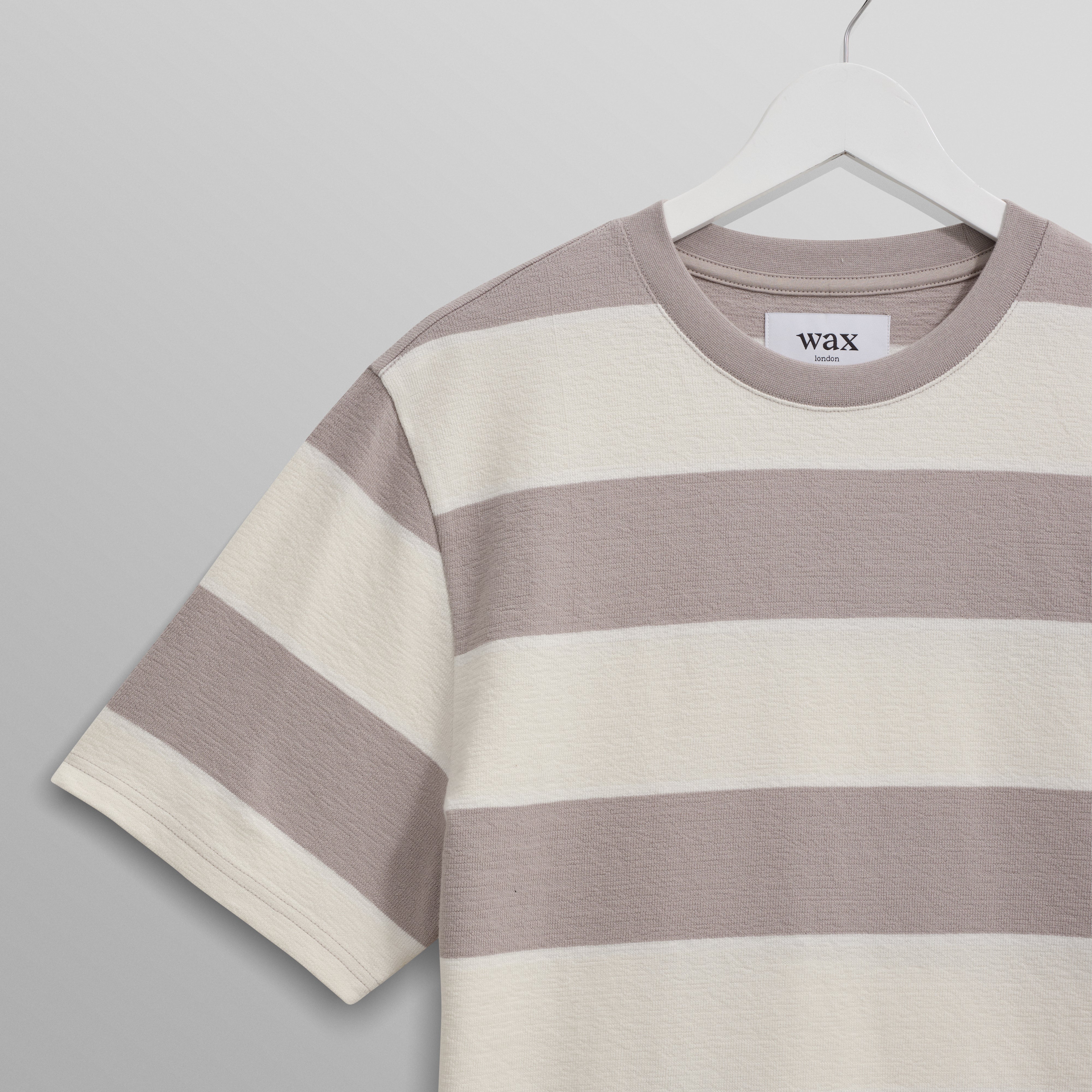 ディーンショートスリーブTシャツ BLOCK STRIPE (CLAY/ECRU)