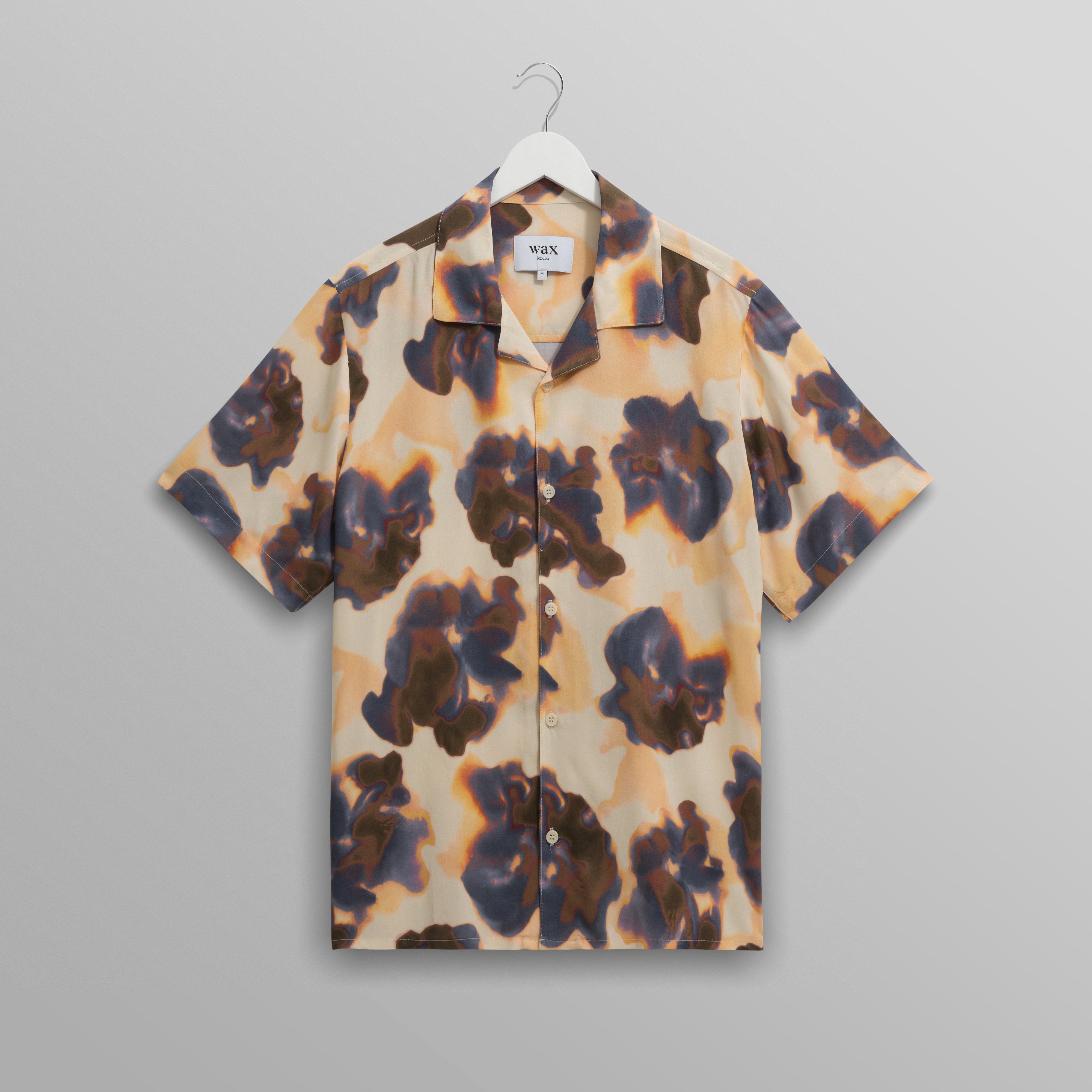 ディドコットシャツ BLUR FLORAL (PEACH/BLUE)│wax london ワックス