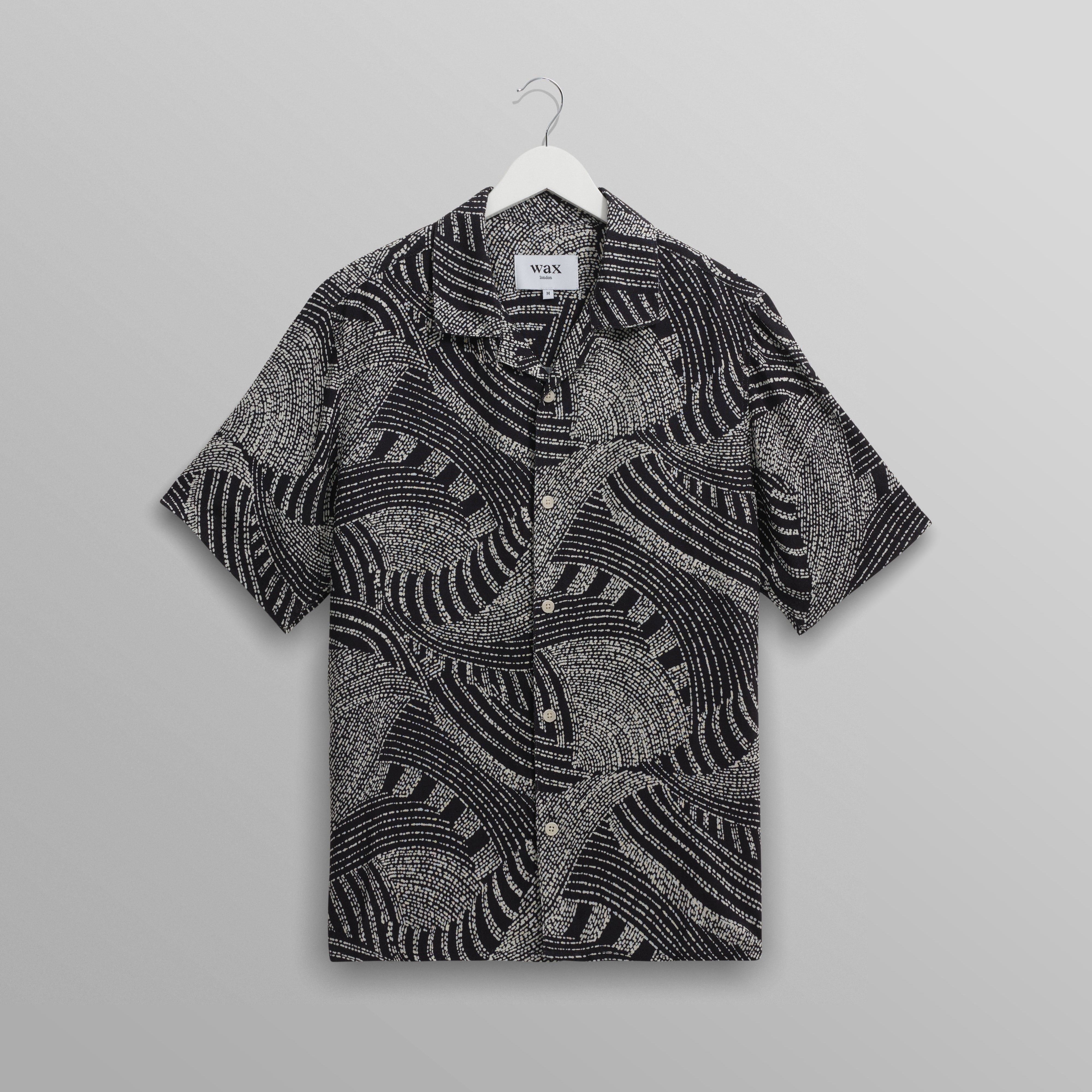 ディドコットシャツ DOTTED SWIRL (NAVY/ECRU)