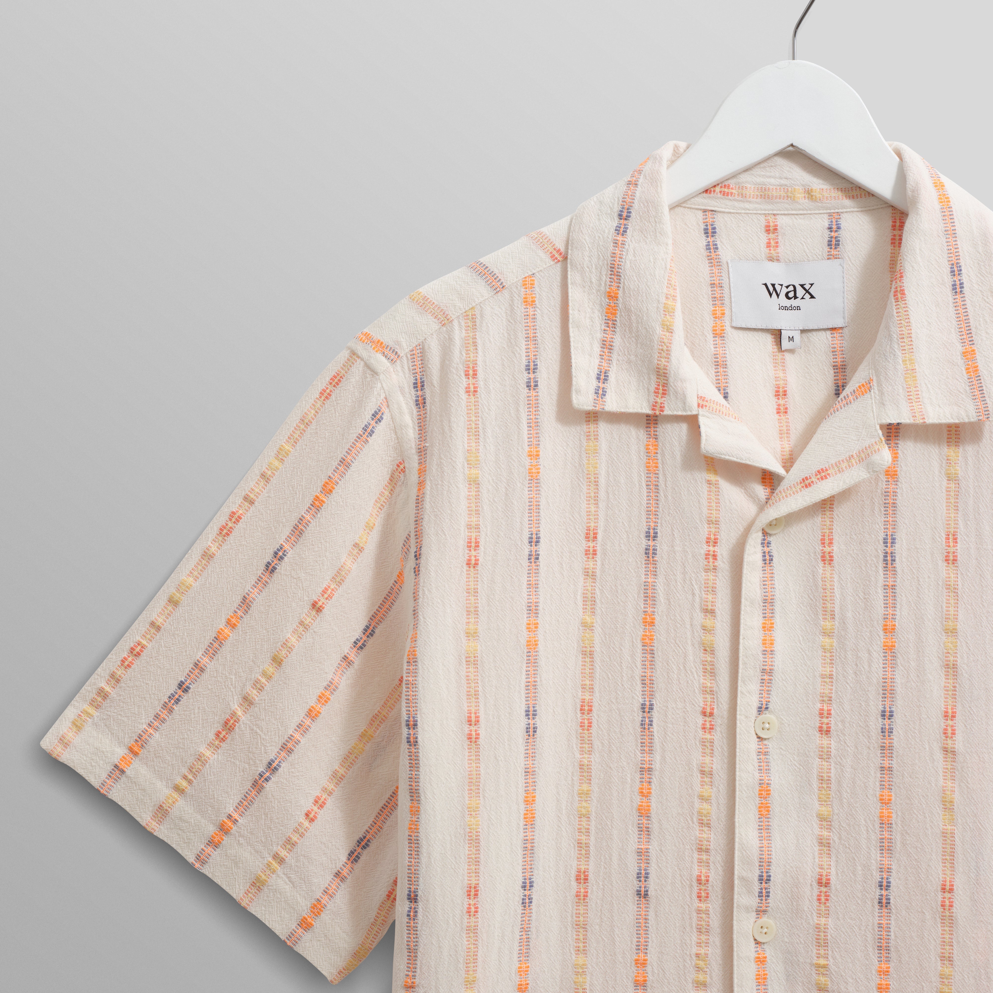 ディドコットシャツ MULTI LOOM STRIPE (ECRU/ORANGE)