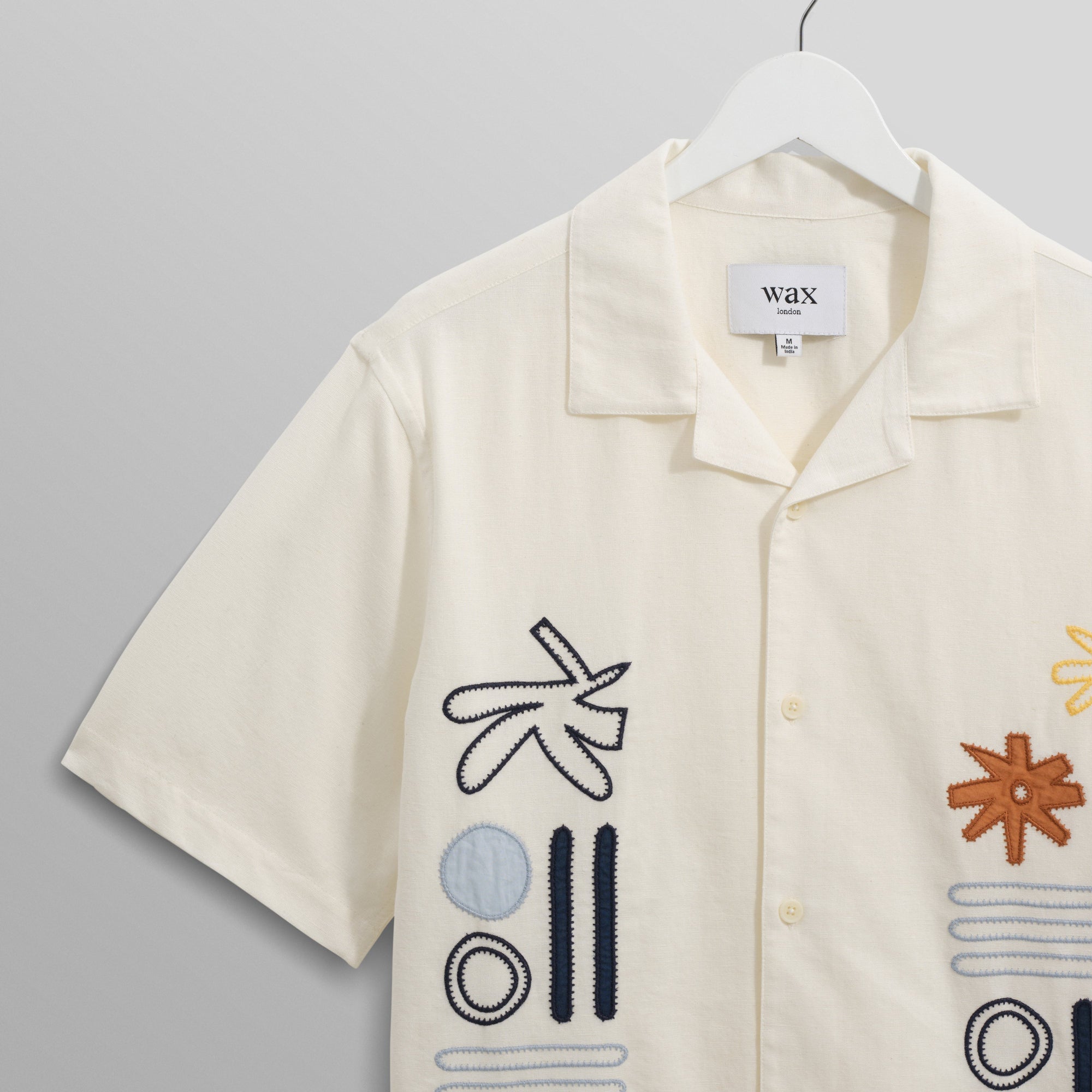 ディドコットシャツ ABSTRACT APPLIQUE (ECRU/MULTI)