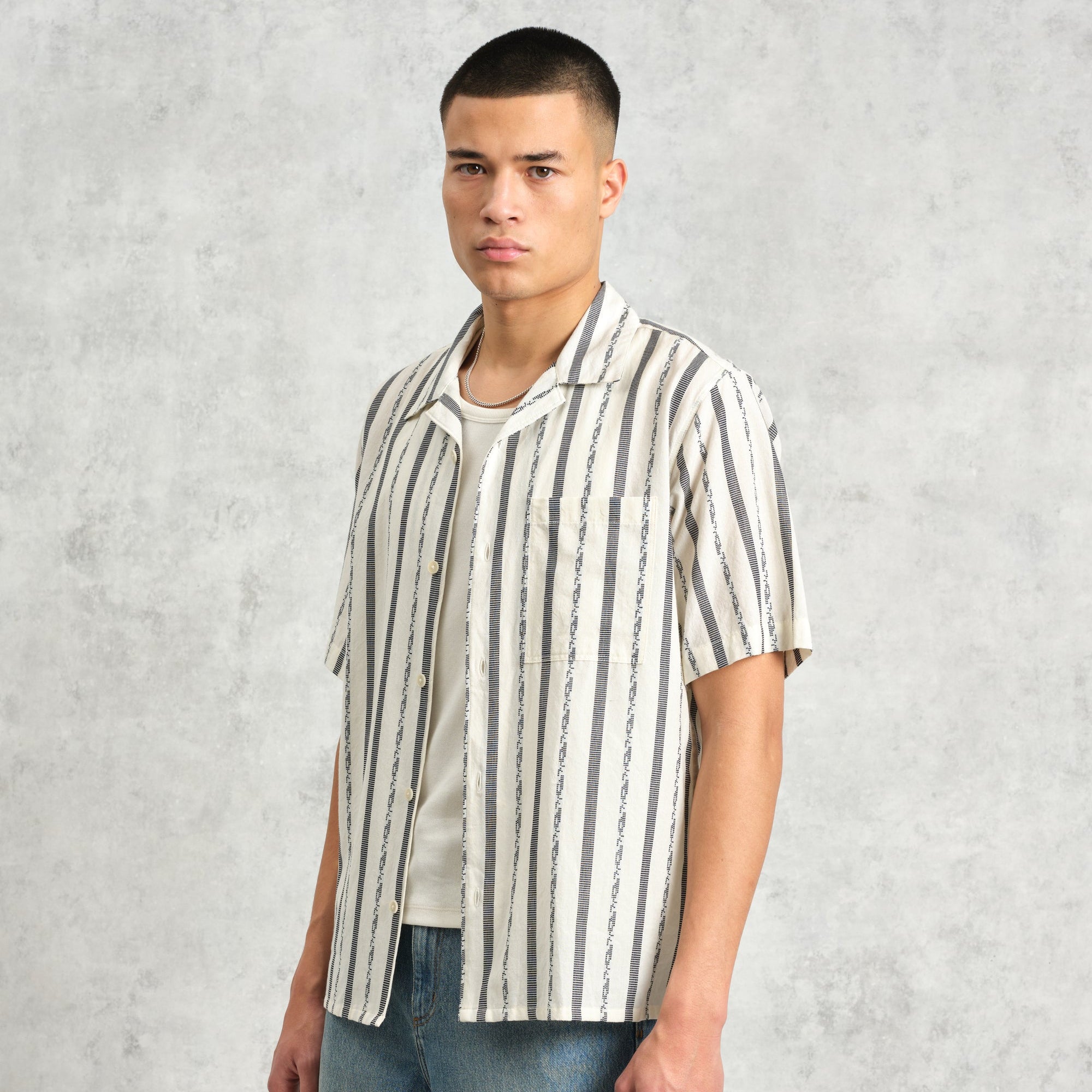 ディドコットシャツ FLECK STRIPE (ECRU)