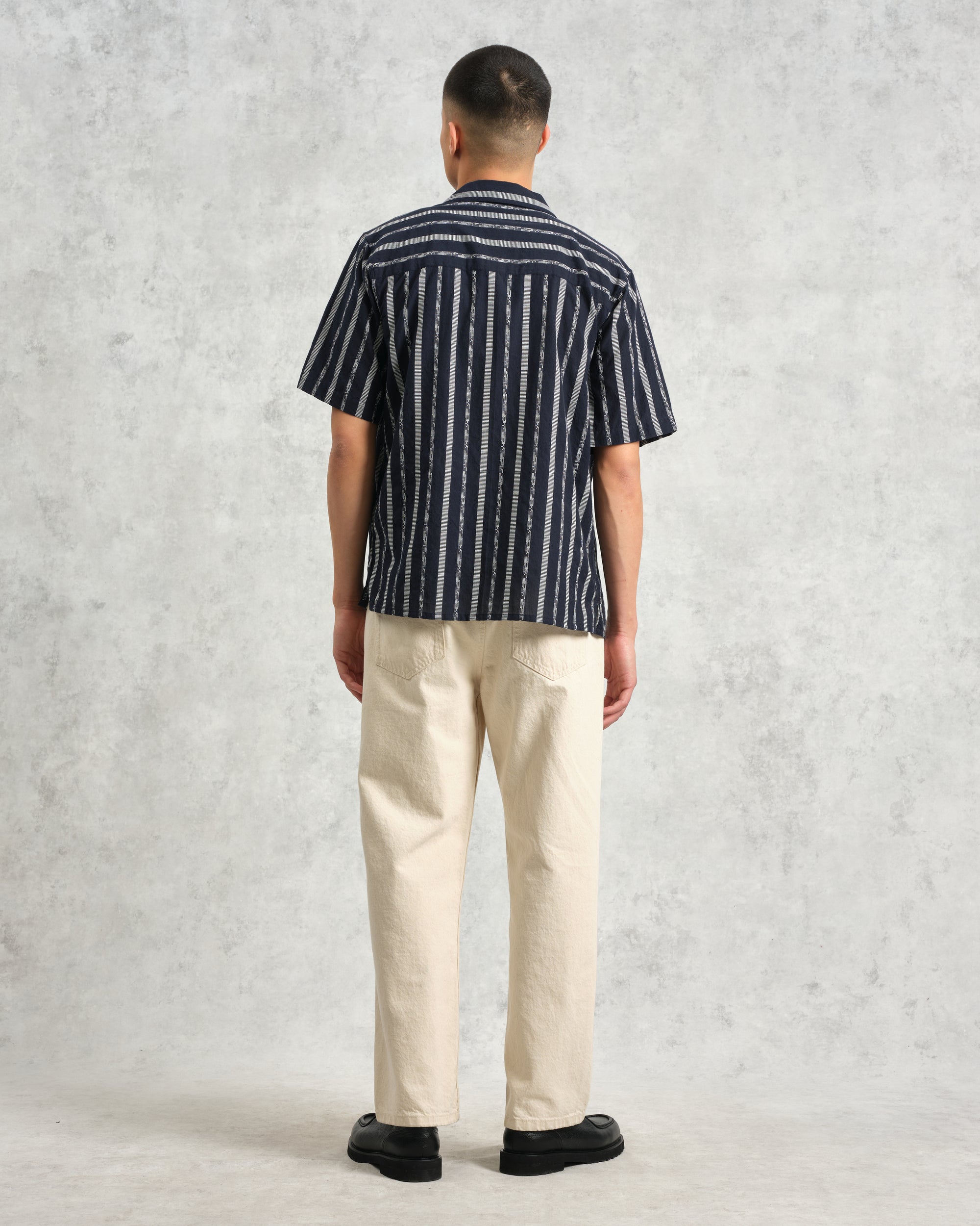 ディドコットシャツ FLECK STRIPE (NAVY)