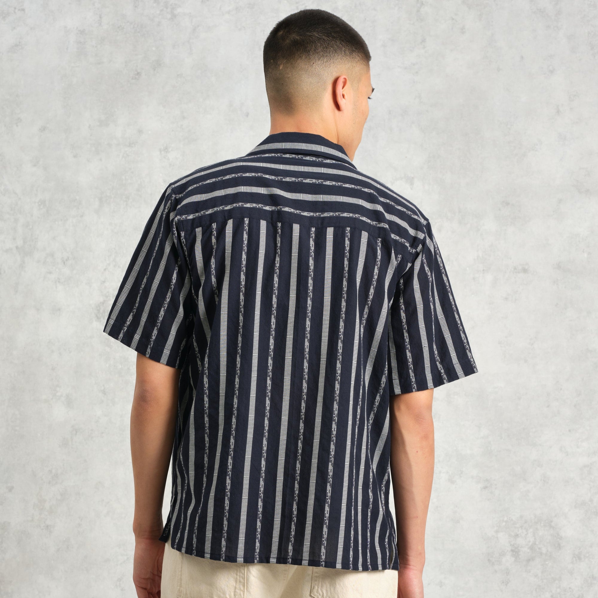 ディドコットシャツ FLECK STRIPE (NAVY)