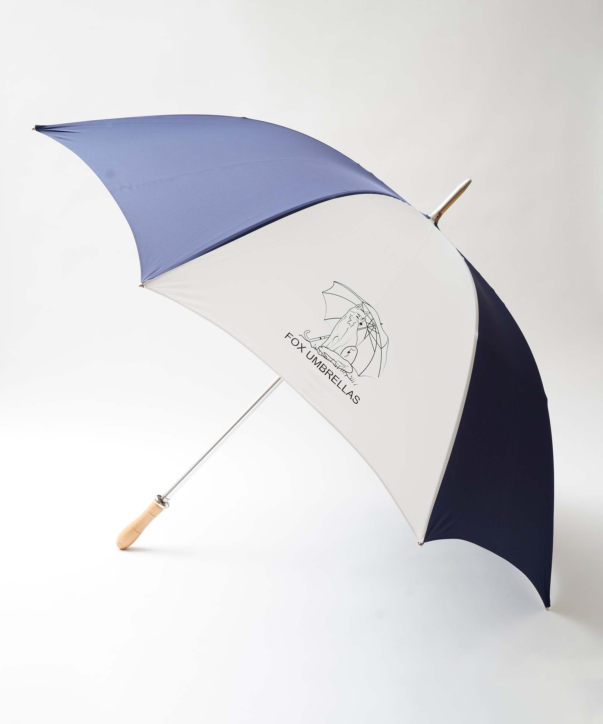 G1 Beechwood Straight | ゴルフ用長傘 | ストレート型ハンドル | ブナ | 晴雨兼用傘 (NAVY/WHITE)