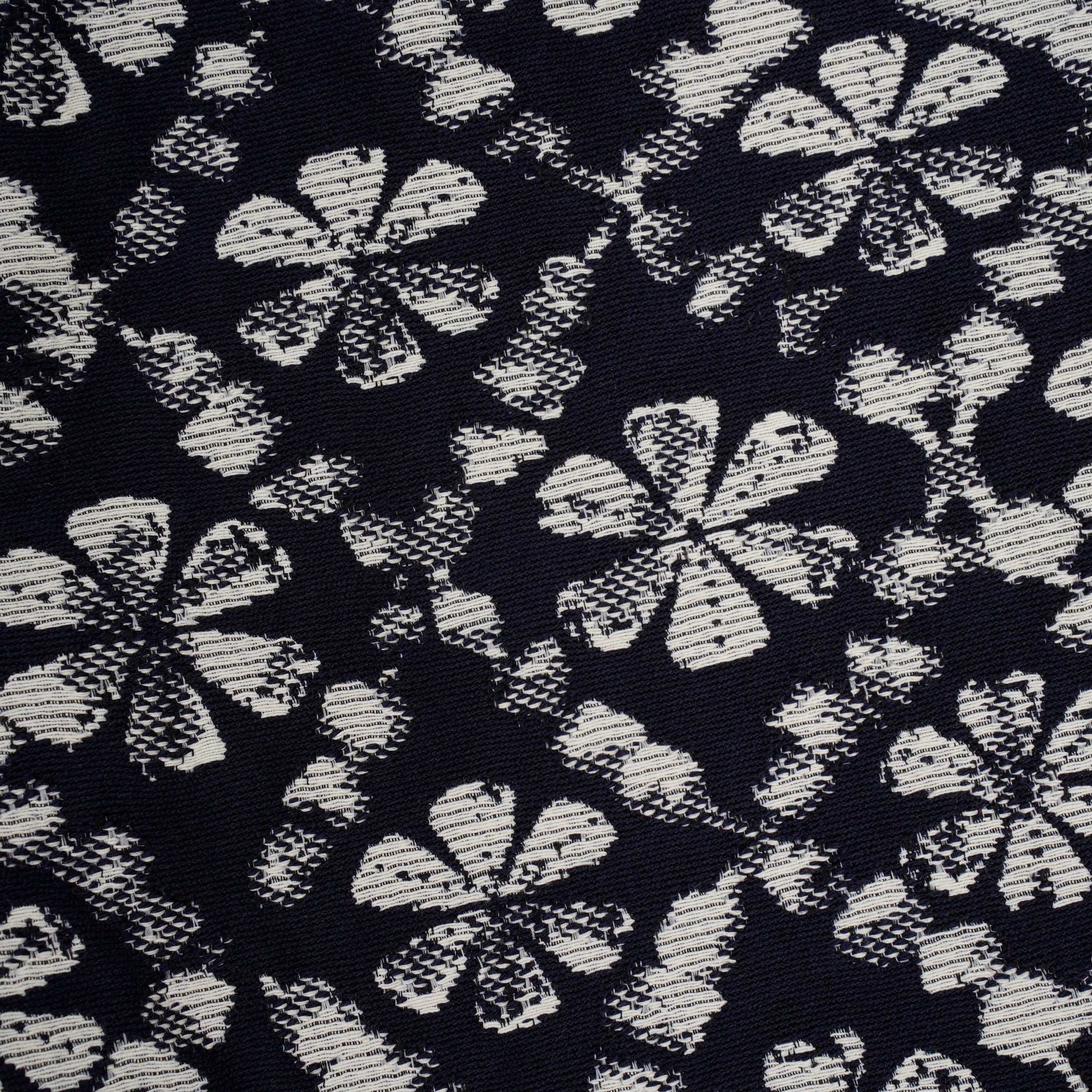 カートショーツ FLOWER STAMP JCQUARD (NAVY/ECRU)｜Wax London