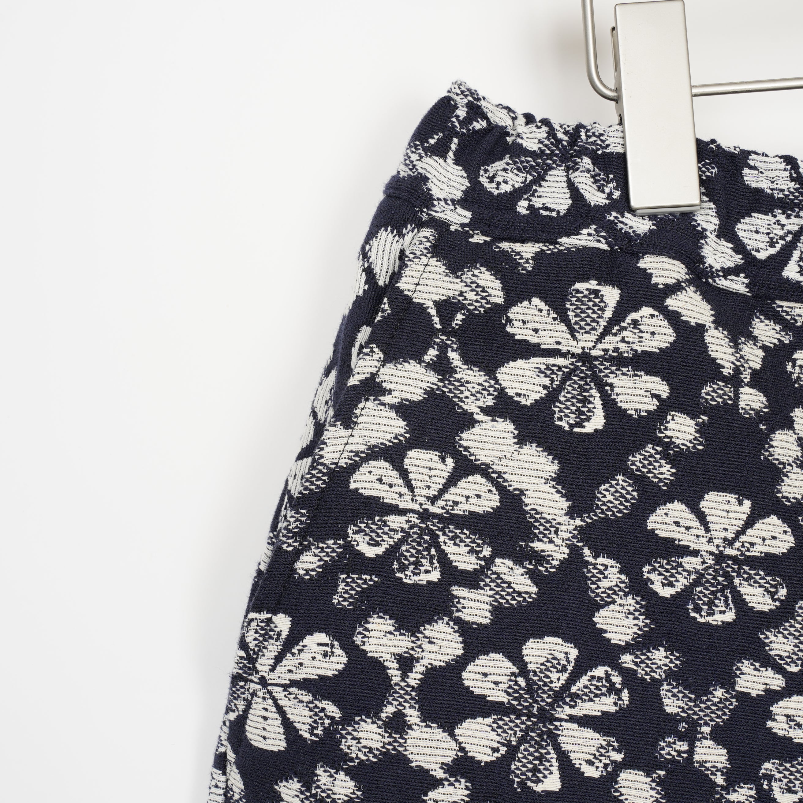 カートショーツ FLOWER STAMP JCQUARD (NAVY/ECRU)