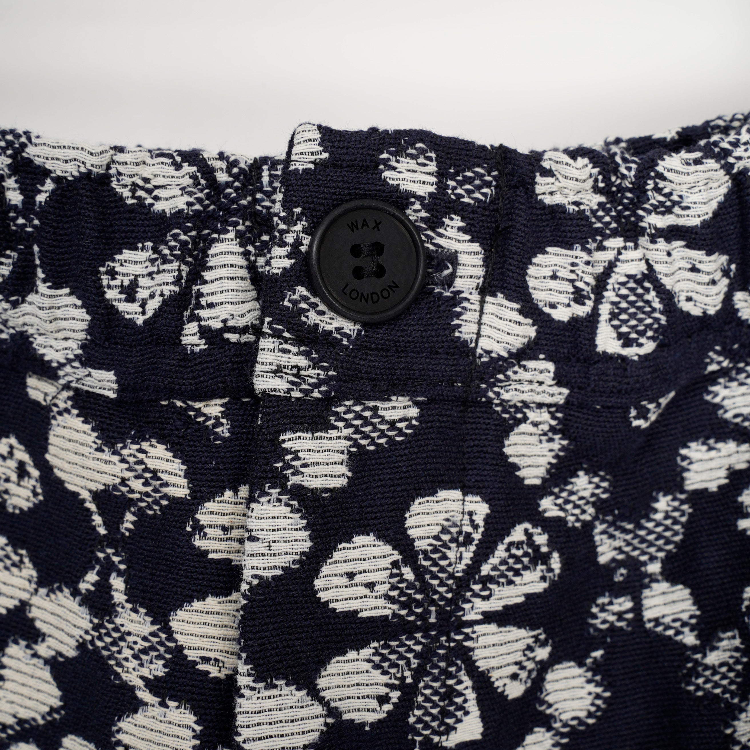 カートショーツ FLOWER STAMP JCQUARD (NAVY/ECRU)