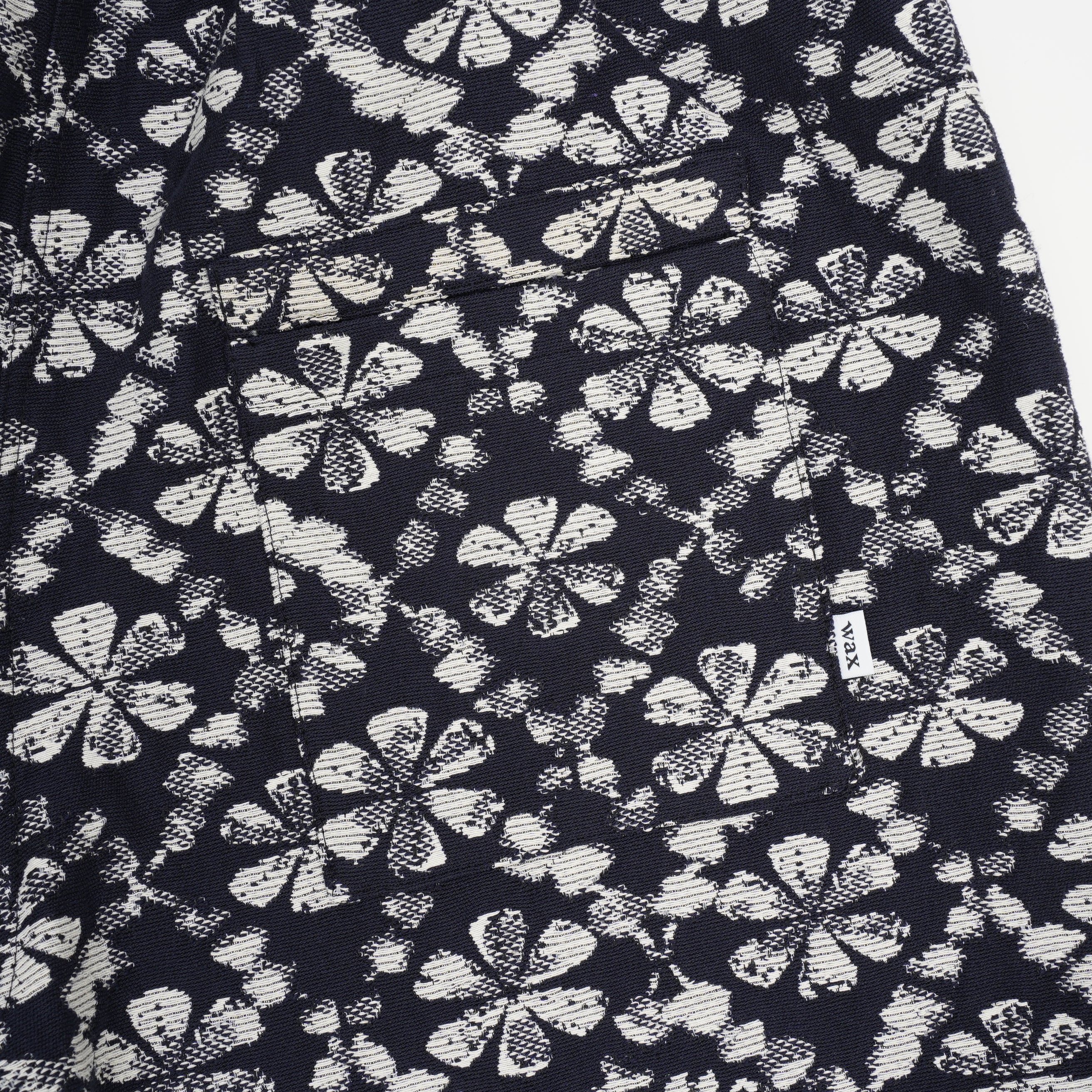 カートショーツ FLOWER STAMP JCQUARD (NAVY/ECRU)