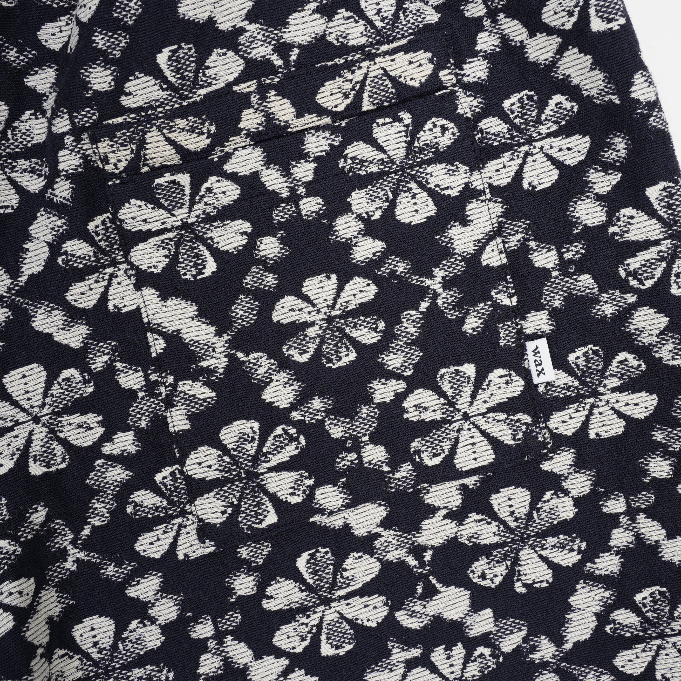 カートショーツ FLOWER STAMP JCQUARD (NAVY/ECRU)