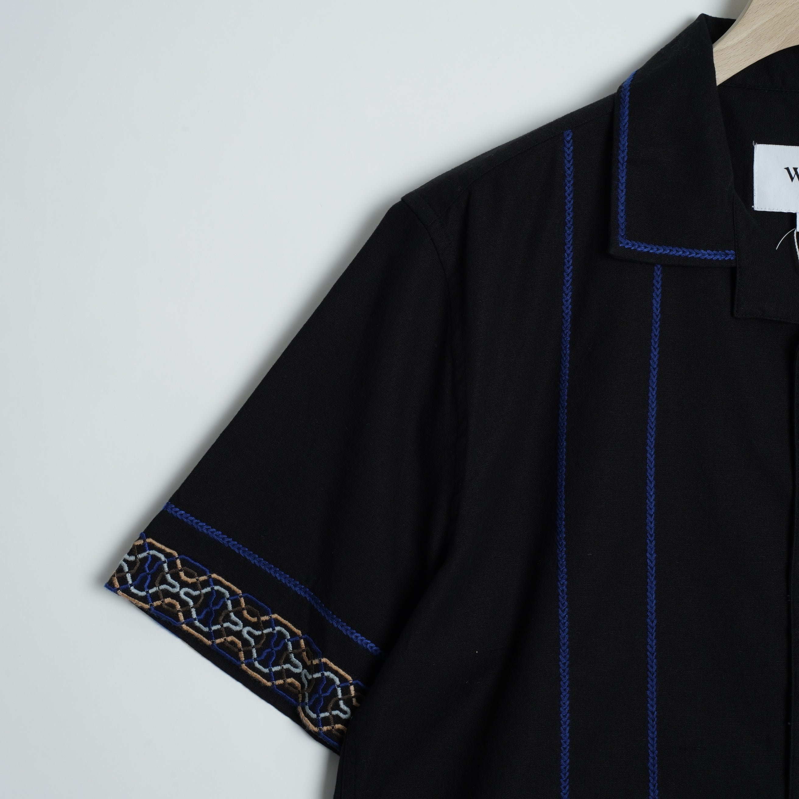 ディドコットシャツ BORDER PLACEMENT (BLACK/BLUE)