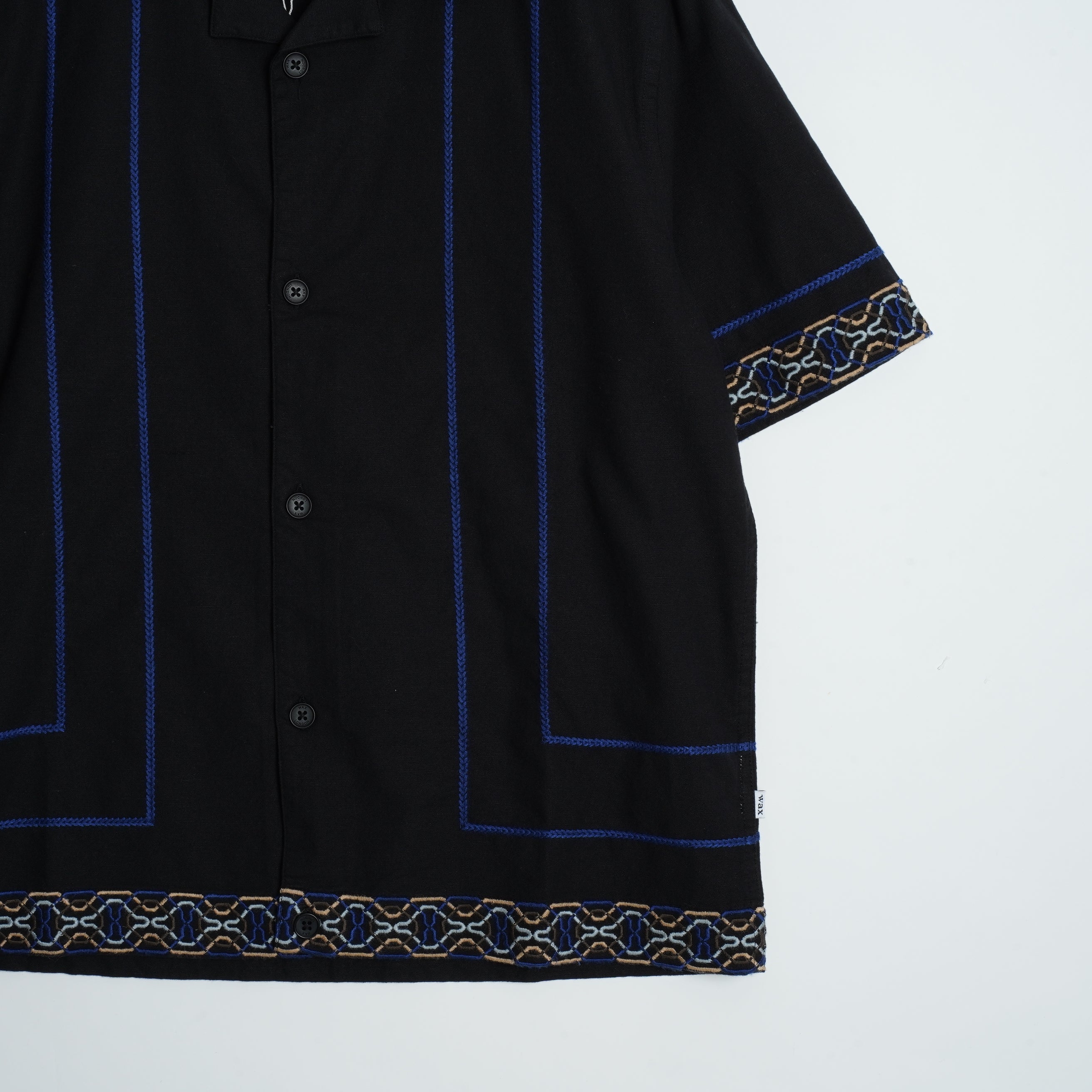 ディドコットシャツ BORDER PLACEMENT (BLACK/BLUE)