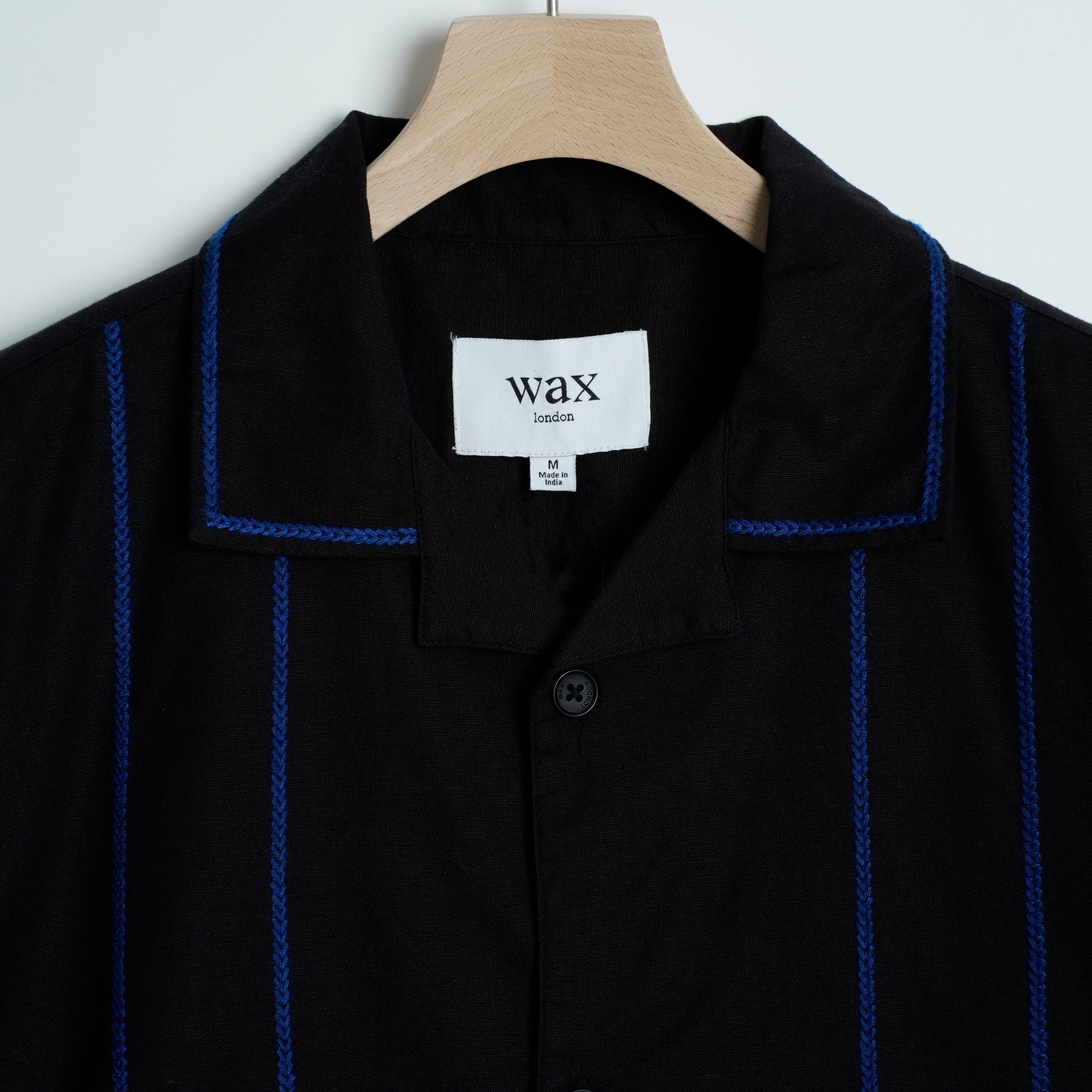 ディドコットシャツ BORDER PLACEMENT (BLACK/BLUE)