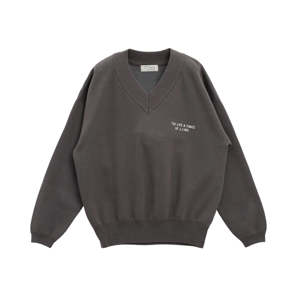 Vネックバックロゴニット 25W602B (CHARCOAL) | ジェイジェイマーサー