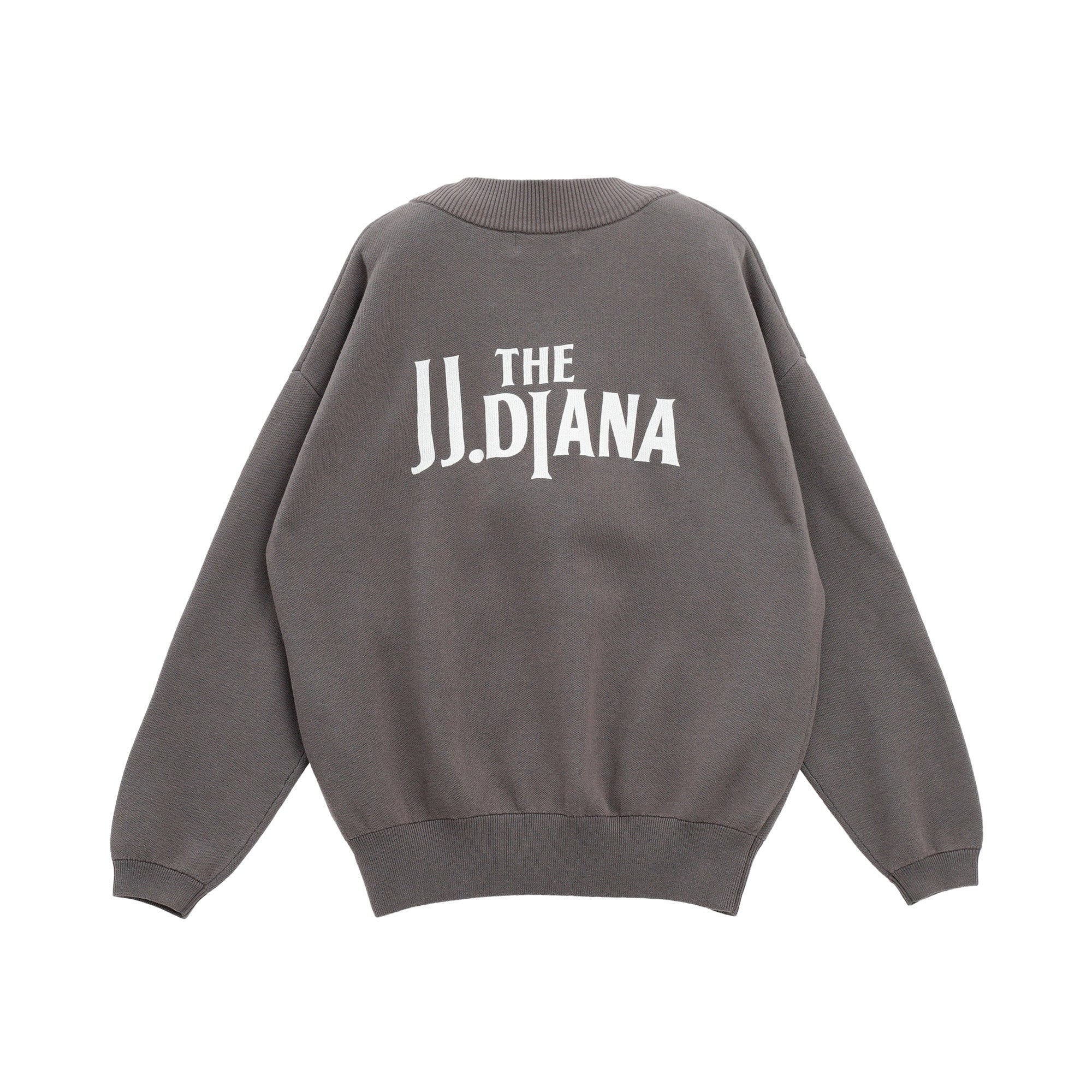 Vネックバックロゴニット 25W602B (CHARCOAL)