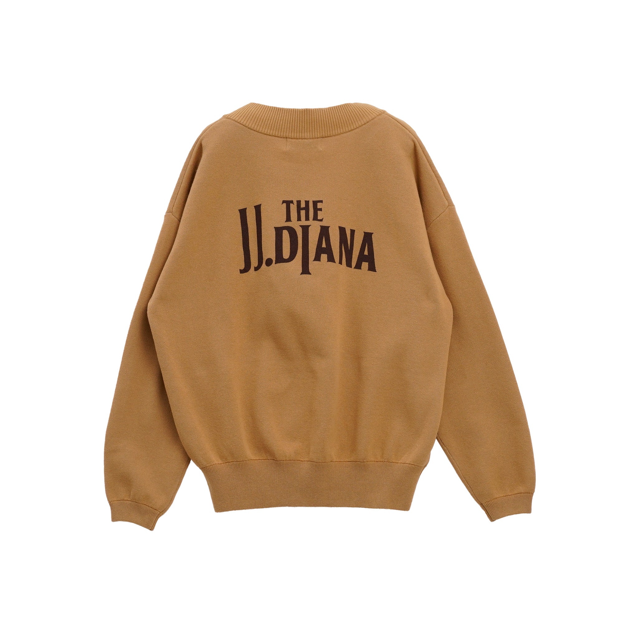 Vネックバックロゴニット 25W602B (CAMEL)