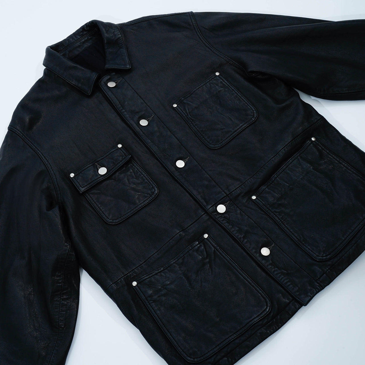 メンズ ウォッシュレザー カバーオール（ラム）_coverall