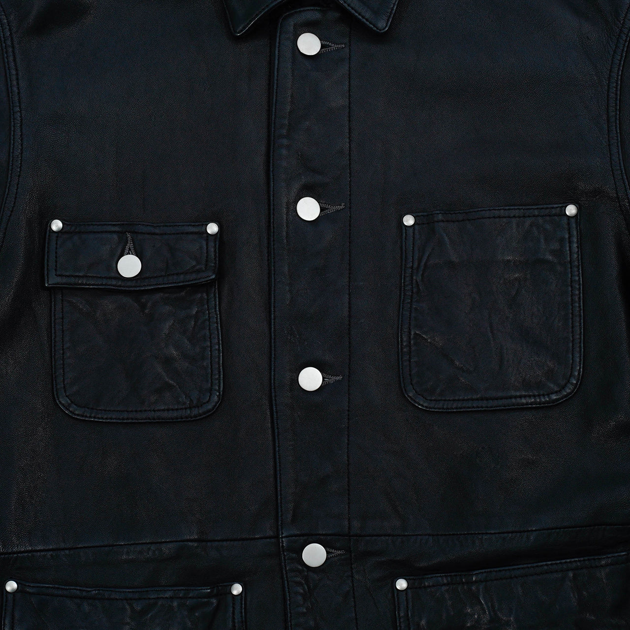 ウォッシュレザー カバーオール（ラム）_coverall
