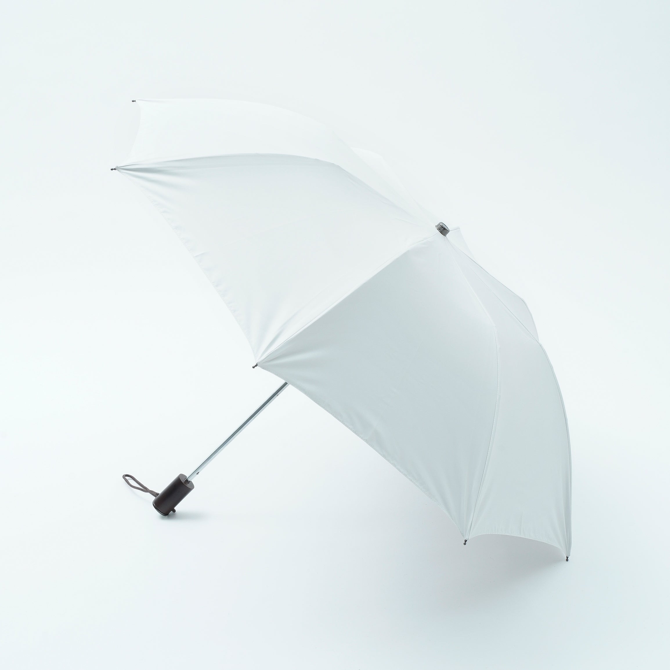 TL11 Brown Maple Straight with Fox Engraved Disc | 折りたたみ傘 | ストレート型ハンドル | メイプル | 晴雨兼用傘（遮光） (92 Light Grey)