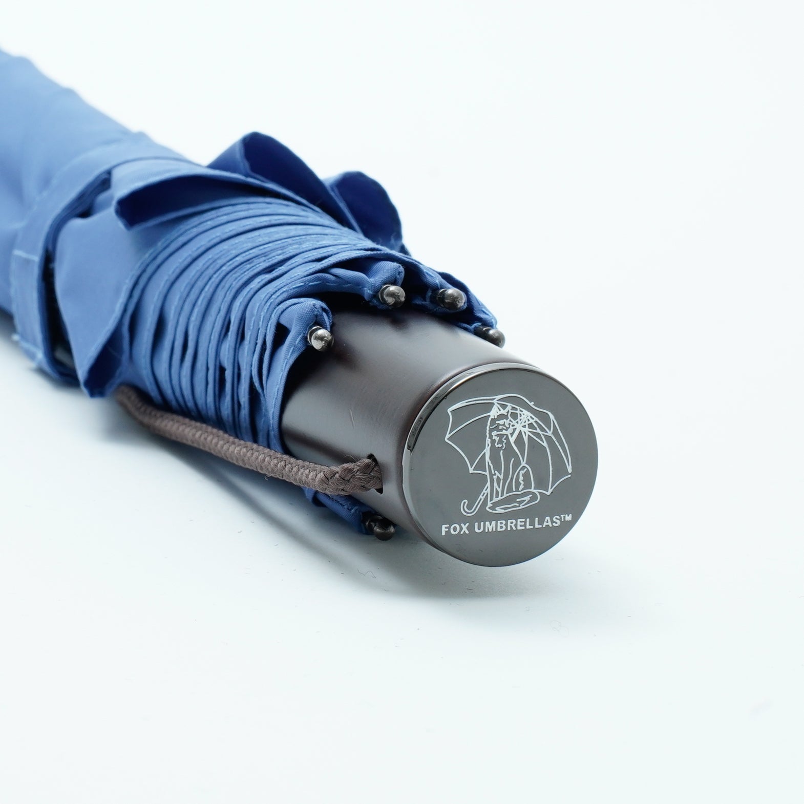 TL11 Brown Maple Straight with Fox Engraved Disc | 折りたたみ傘 | ストレート型ハンドル | メイプル | 晴雨兼用傘 (650 Camel)