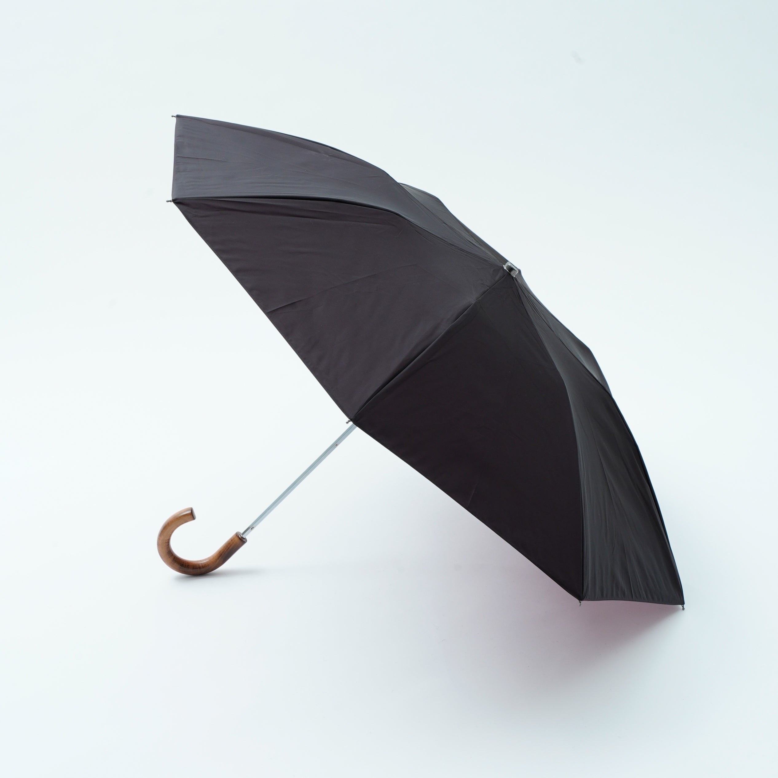 TL15 Small Maple Crook | 折りたたみ傘 | アーチ型ハンドル | メイプル | 雨用傘 (MT06 BLACK-WINE)