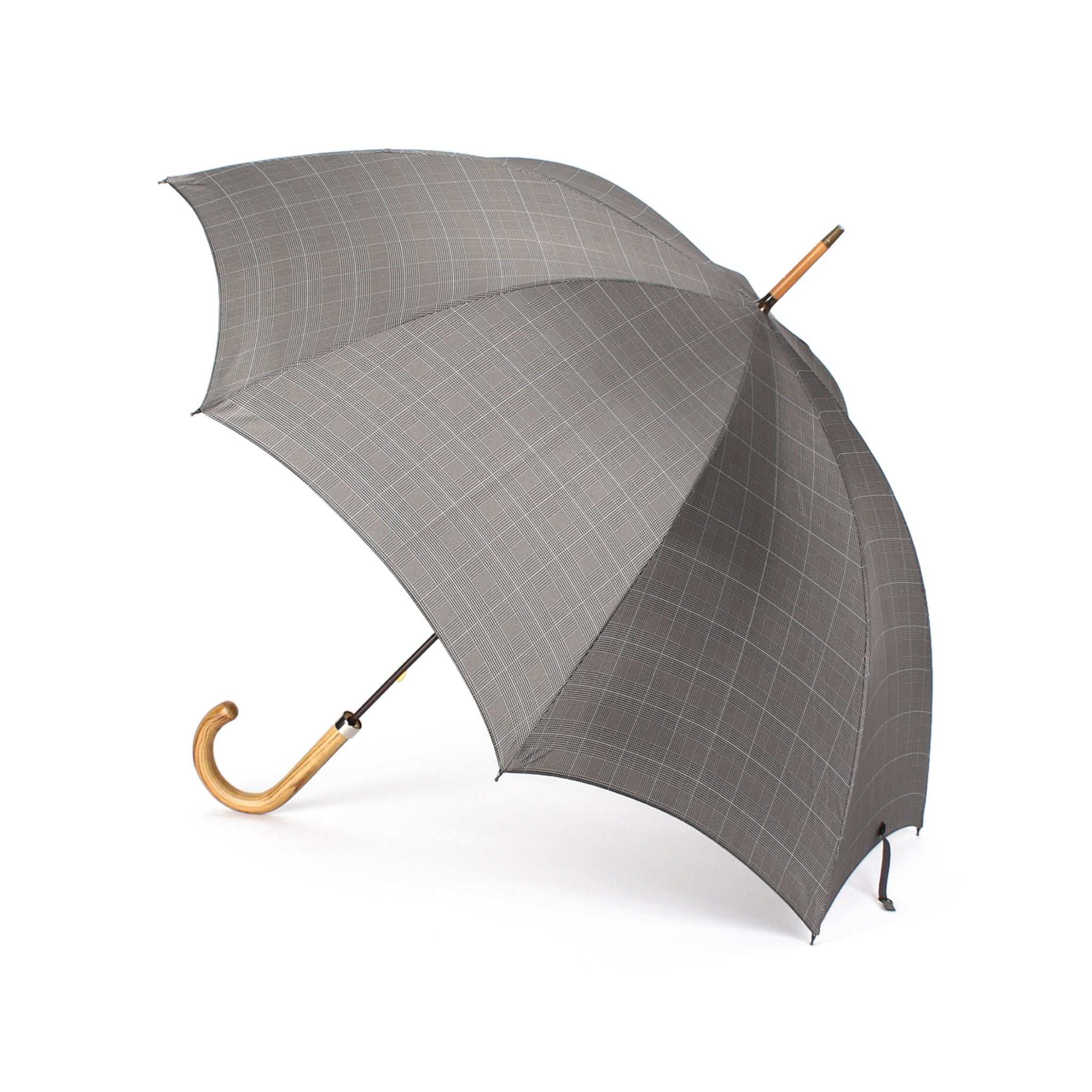 GT1 Hardwood | 長傘 | アーチ型ハンドル | ハードウッド | 晴雨兼用傘 (Dark Graind-PRINCE OF WALES GREY)
