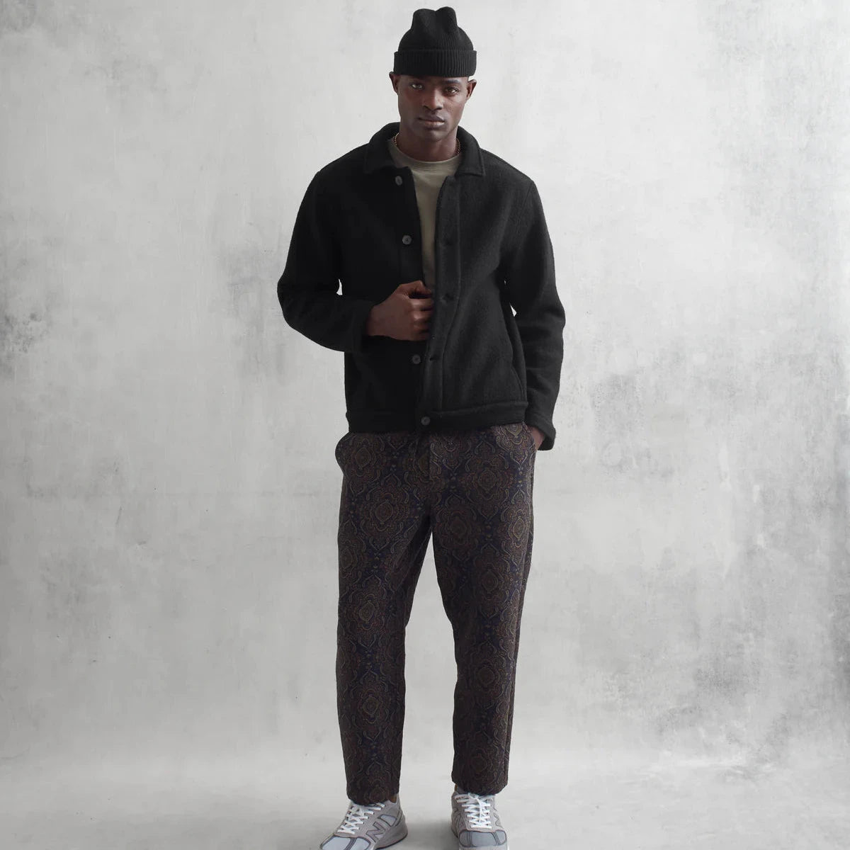 イギージャケット｜フェルトウール（BLACK）│wax london