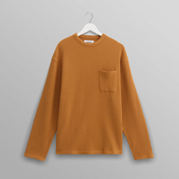 70s USA 激レア　ラグランB.U.W ワッフルT リップストップリメイク MOORE-LS-HEAVY-WAFFLE-MUSTARD-