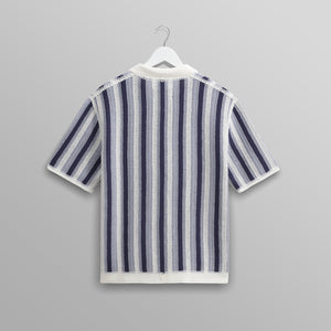 【予約】ポルトシャツ STRIPE CROCHET (BLUE/ECRU)