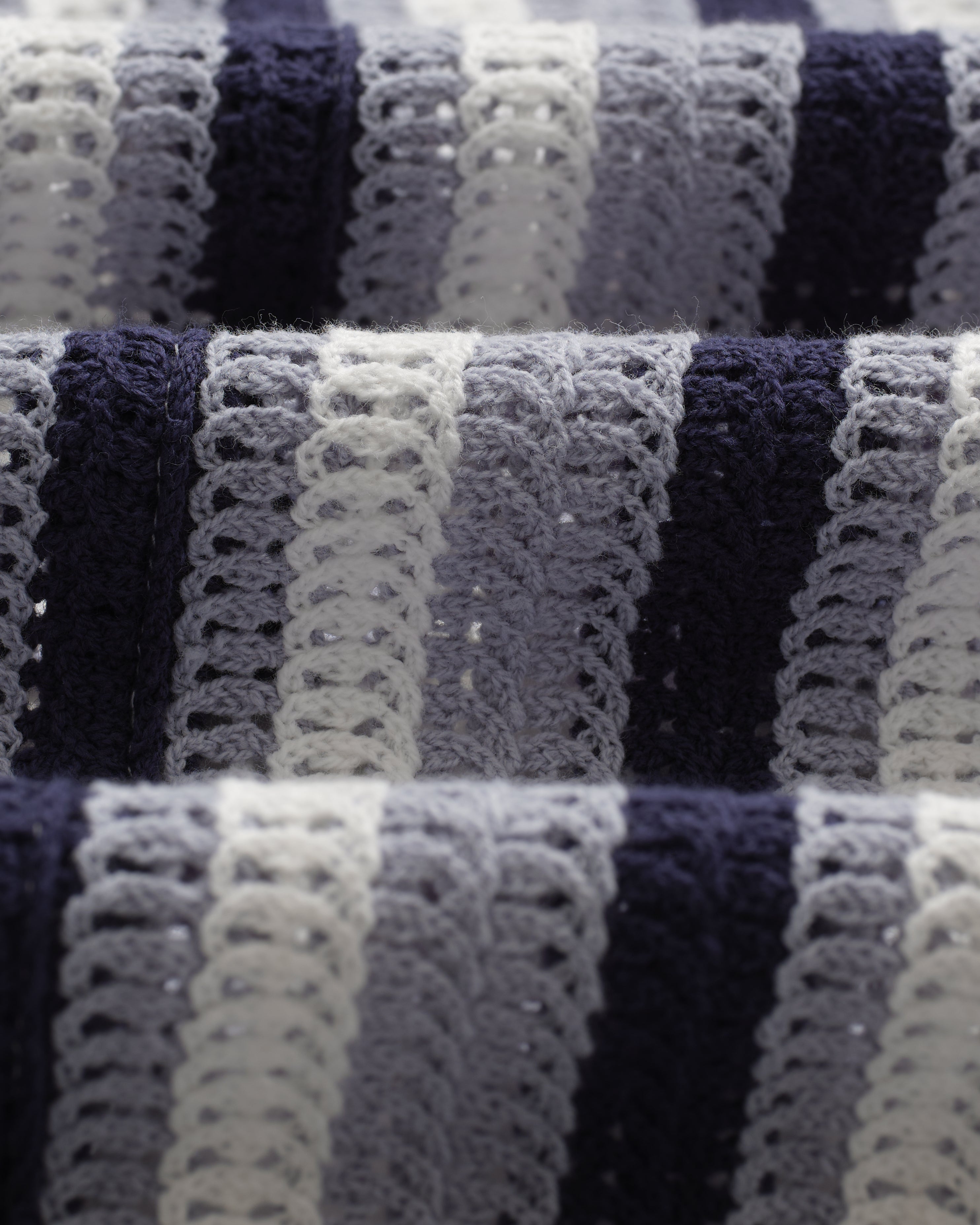 ポルトシャツ STRIPE CROCHET (BLUE/ECRU)