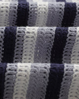 【予約】ポルトシャツ STRIPE CROCHET (BLUE/ECRU)