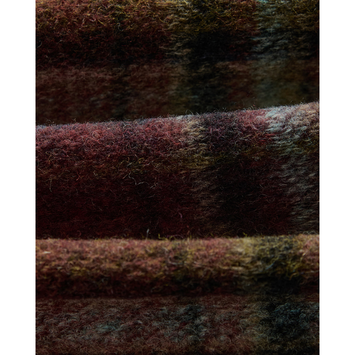 オーバーシャツ LEX WOOL BLEND CHECK (BURGUNDY/MULTI)