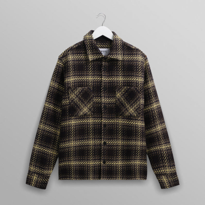 オーバーシャツ HUTTON CHECK (BLACK/YELLOW)