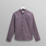 アビンドンシャツ POPLIN HALO STRIPE (BLUE/BURGUNDY)